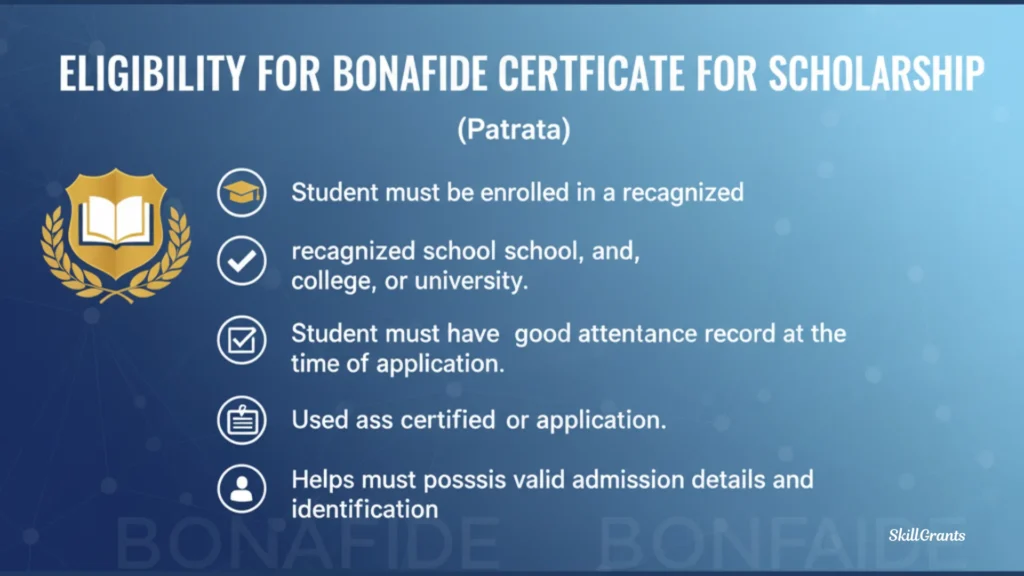 Bonafide Certificate for Scholarship
