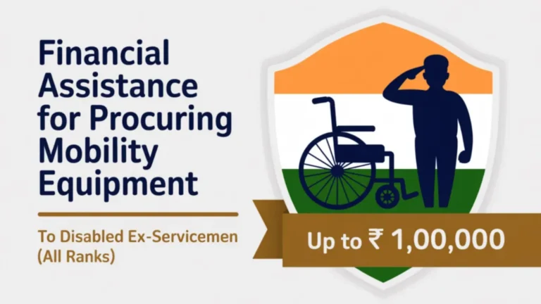 Financial Assistance For Procuring Mobility Equipment To Disabled Ex-Servicemen 2026