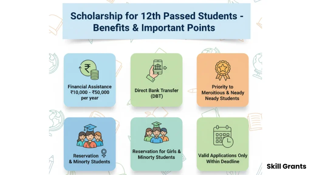Scholarship for 12th passed students by government