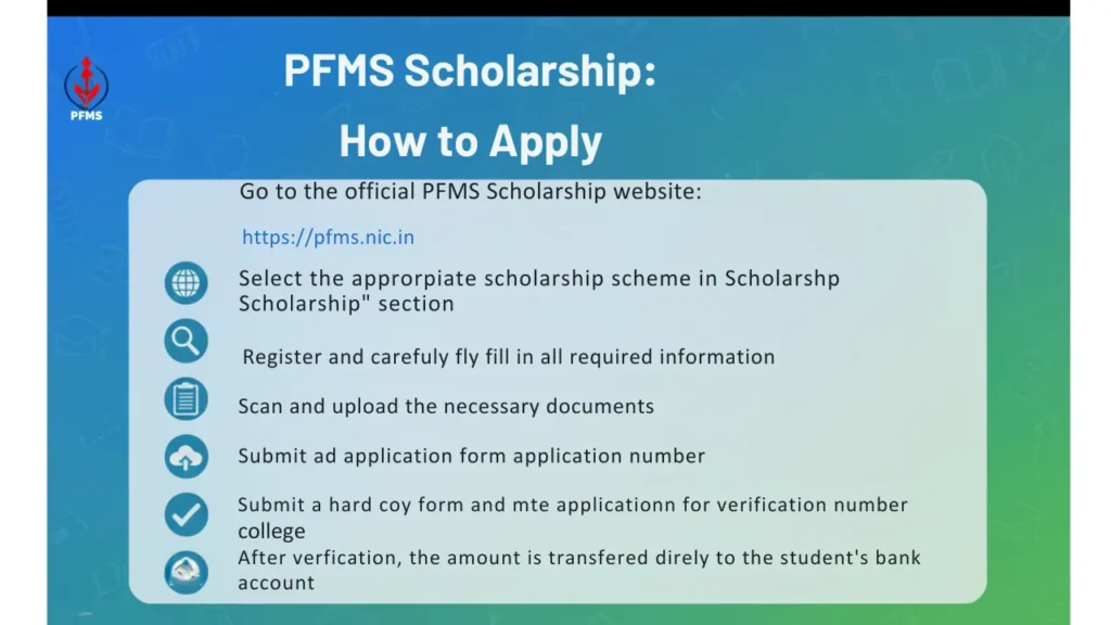 what is pfms scholarship