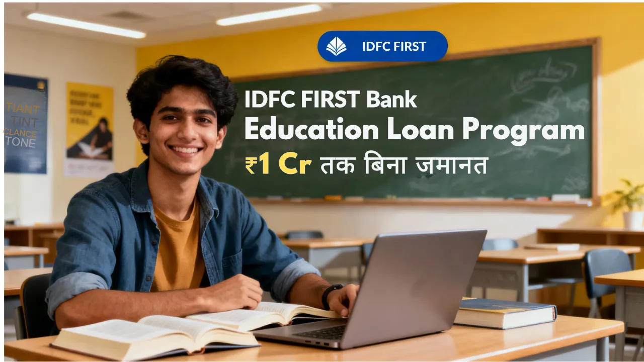 IDFC FIRST Bank Education Loan Program ₹1 Cr तक बिना जमानत IDFC FIRST Bank Education Loan Program