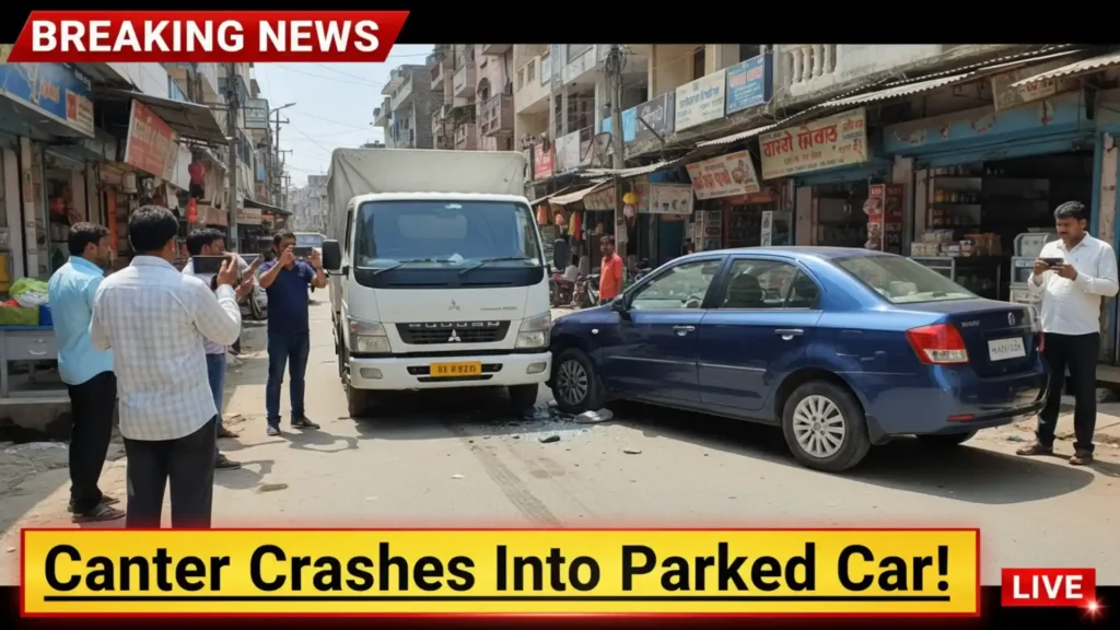 Canter hit parked car