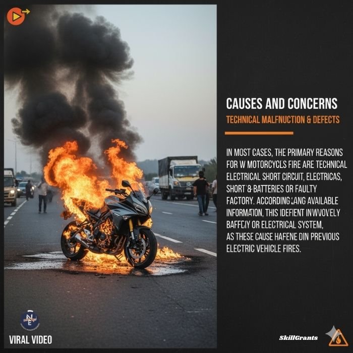 New bike catches fire on Noida Expressway