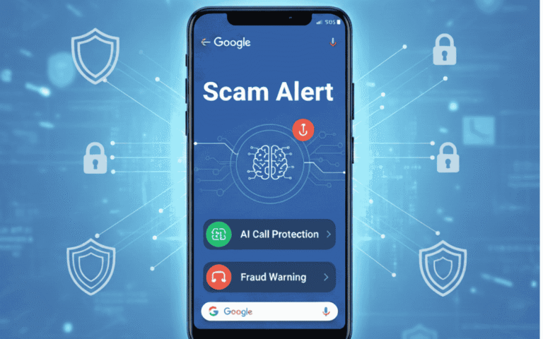 गूगल का Scam Protection (AI + Gemini Nano)