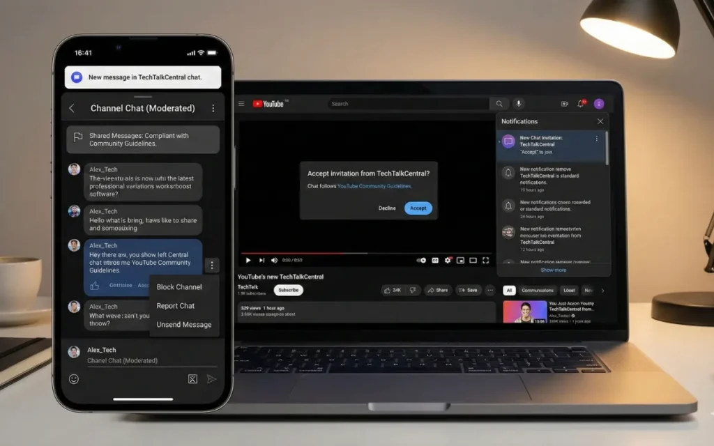 YouTube chat video sharing