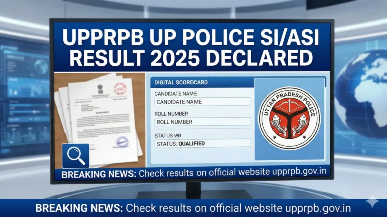 UPPRPB SI Result 2025 जारी Scorecard व Merit List चेक करें
